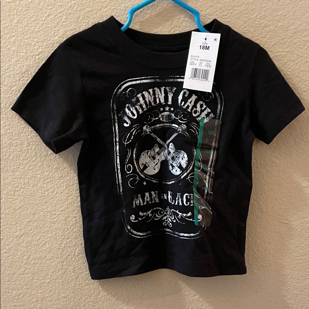 Johnny Cash Graphic Kids T-Shirt - Black